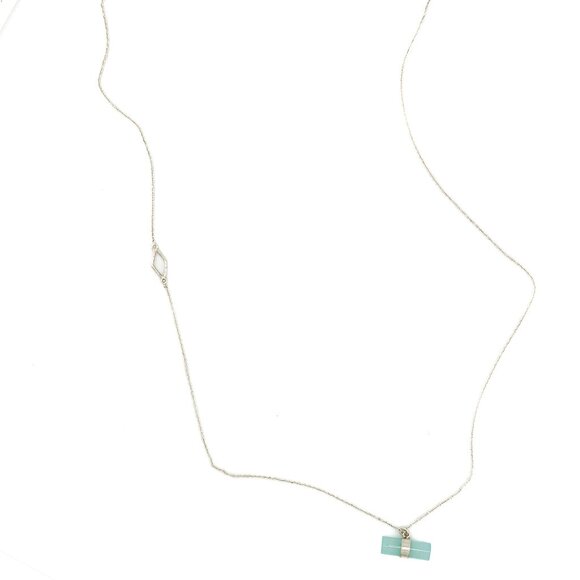 Noonday Sterling Silver And Aquamarine? Lariat Necklace - Picture 4 of 6
